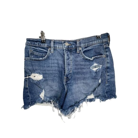 Old Navy High Rise Medium Wash Cut Off Distressed Denim Shorts - Picture 1 of 4
